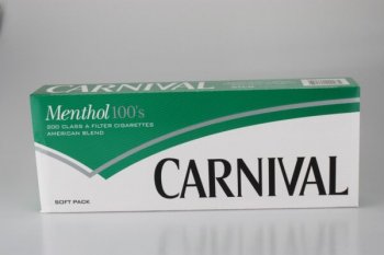 Carnival Menthol 100’s Soft box cigarettes 10 cartons