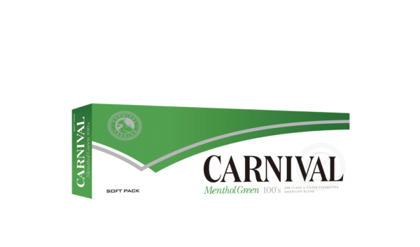 Carnival Menthol Green 100’s Soft box cigarettes 10 cartons