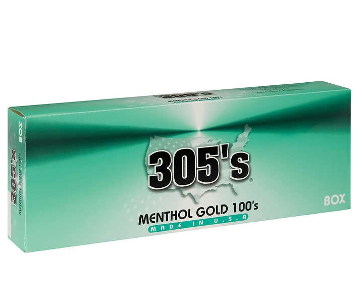 305's Menthol Gold 100's Box cigarettes 10 cartons|305's Menthol Gold ...